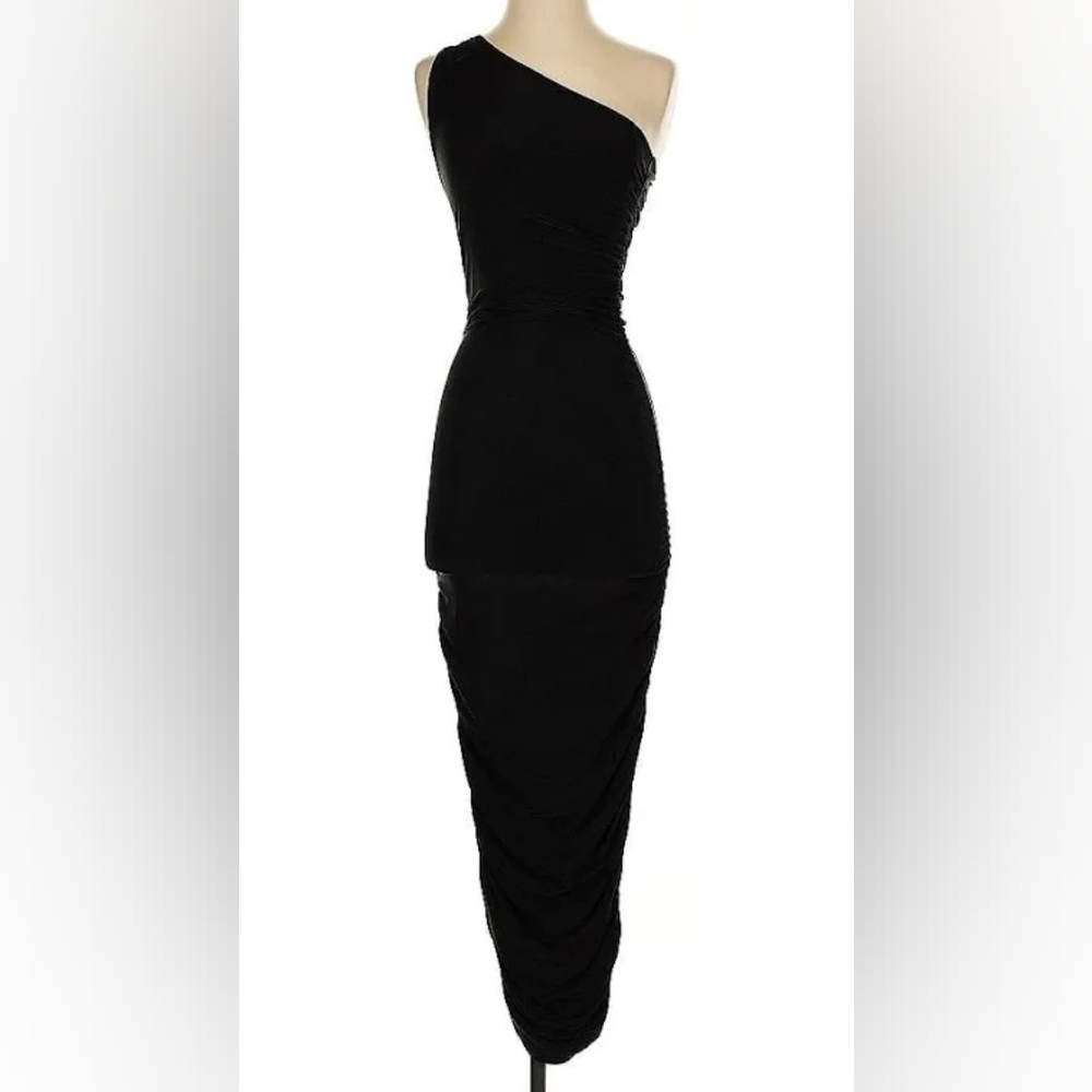 Nasty Gal One Shoulder Black Dress